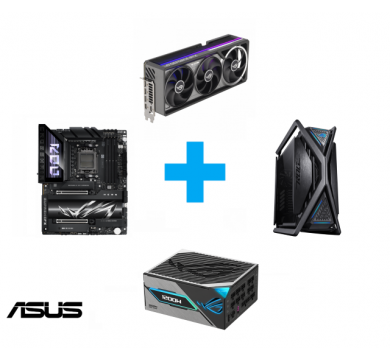 ASUS ROG Astral GeForce RTX 5090 32GB OC Edition + ASUS ROG CROSSHAIR X870E HERO + ASUS ROG Hyperion GR701 BTF Edition + ASUS ROG Thor 1200W Platinum III
