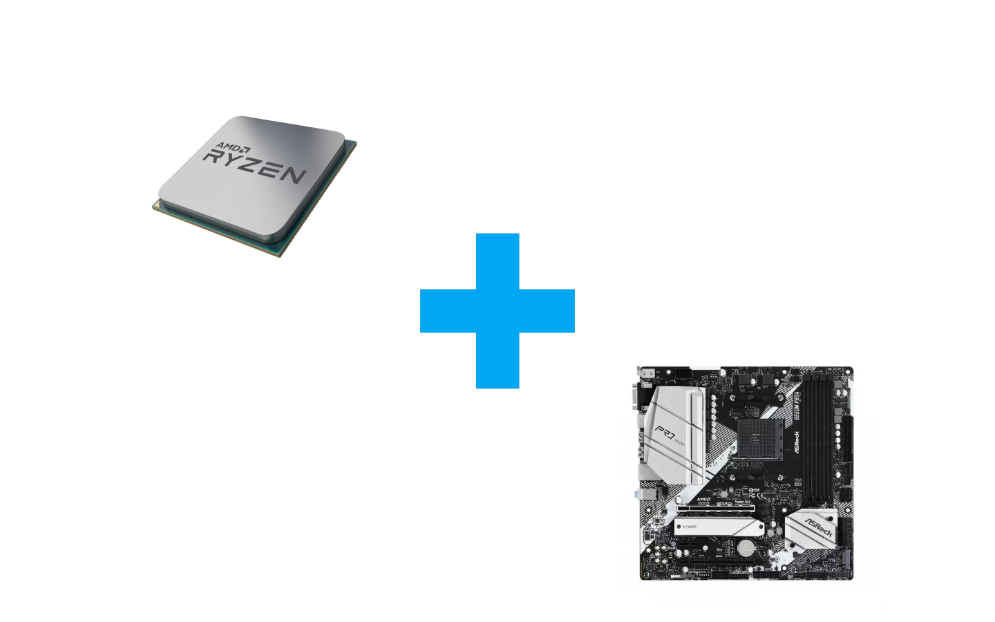 AMD Ryzen 7 5700X TRAY + ASRock B550M Pro4 с цена 285.58 EUR