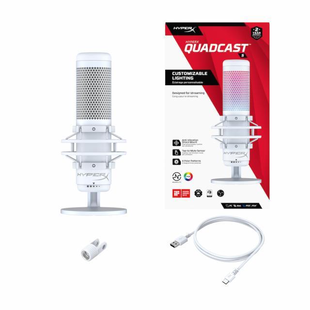 HyperX QuadCast S White с цена 178.44 EUR - Gplay.bg