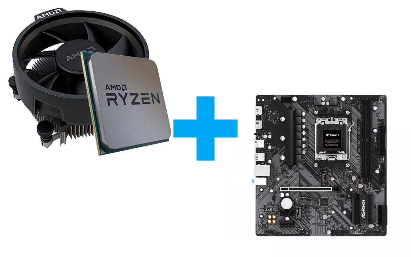 AMD Ryzen 5 7500F MPK + ASRock A620M-HDV/M.2+ с цена 248.04 EUR
