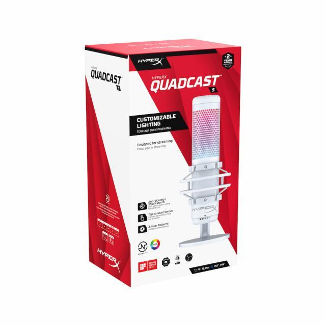HyperX QUADCAST S ホワイト HyperX QuadCast S White с цена 178.44 EUR - Gplay.bg