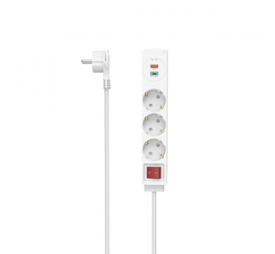 Hama power strip, 3-way, USB-C /USB-A
