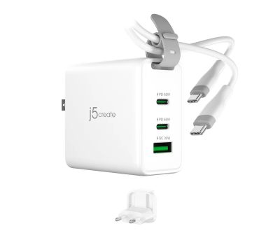 j5create 65W GaN USB-C 3-Port Traveler Charger