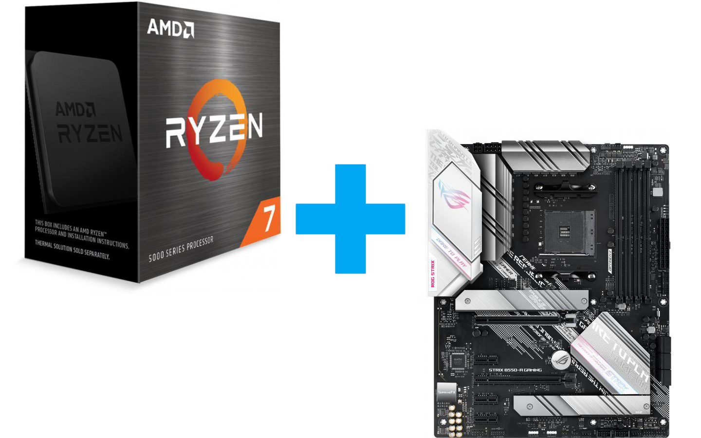 AMD Ryzen 7 5800X3D + ASUS ROG STRIX B550-A GAMING с цена 555.37