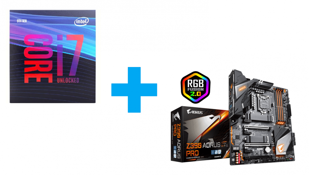 Intel Core i7-9700K + Gigabyte Z390 AORUS PRO с цена 553.66 EUR