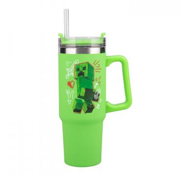 Paladone Minecraft Green 900ml Insulated Cup and Straw