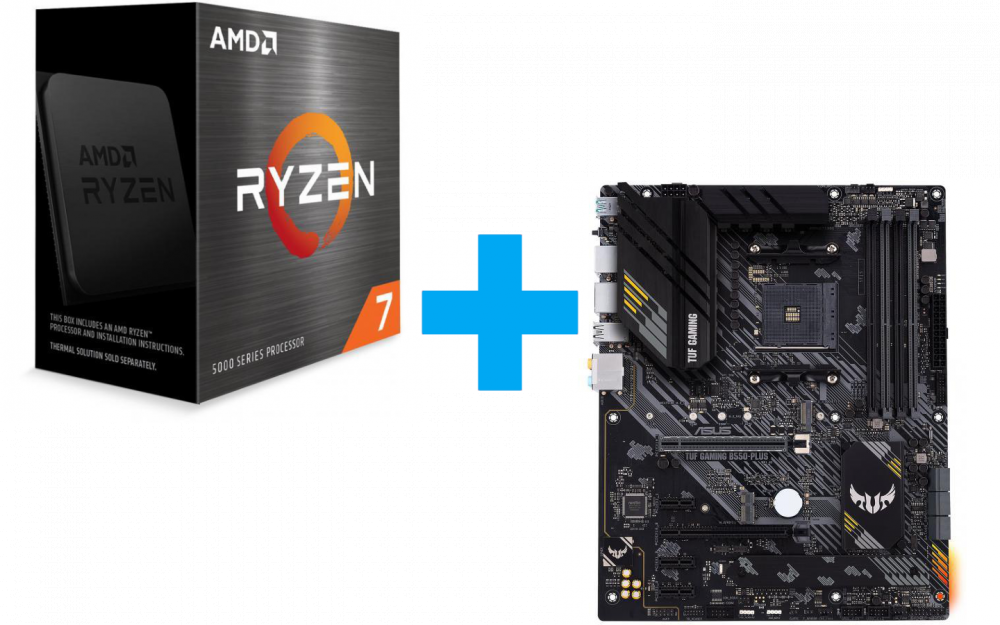 AMD Ryzen 7 5800X3D + ASUS TUF GAMING B550-PLUS с цена 461.56 EUR