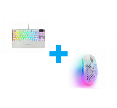 Steelseries Apex 7 Ghost TKL Red Switch + SteelSeries, Aerox 3 Wireless (2022) Ghost