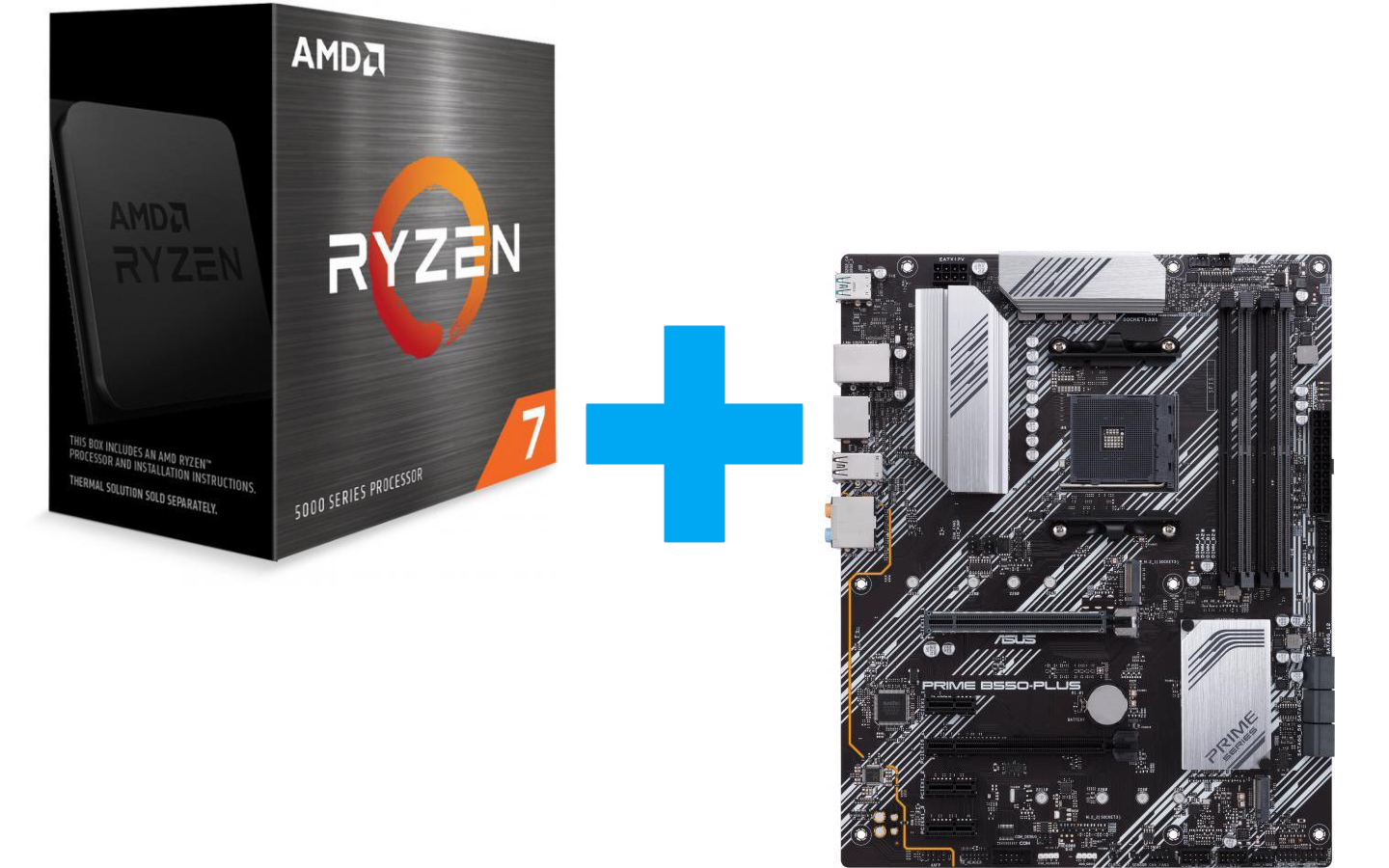 AMD Ryzen 7 5700X + ASUS PRIME B550-PLUS с цена 322.87 EUR - Gplay.bg